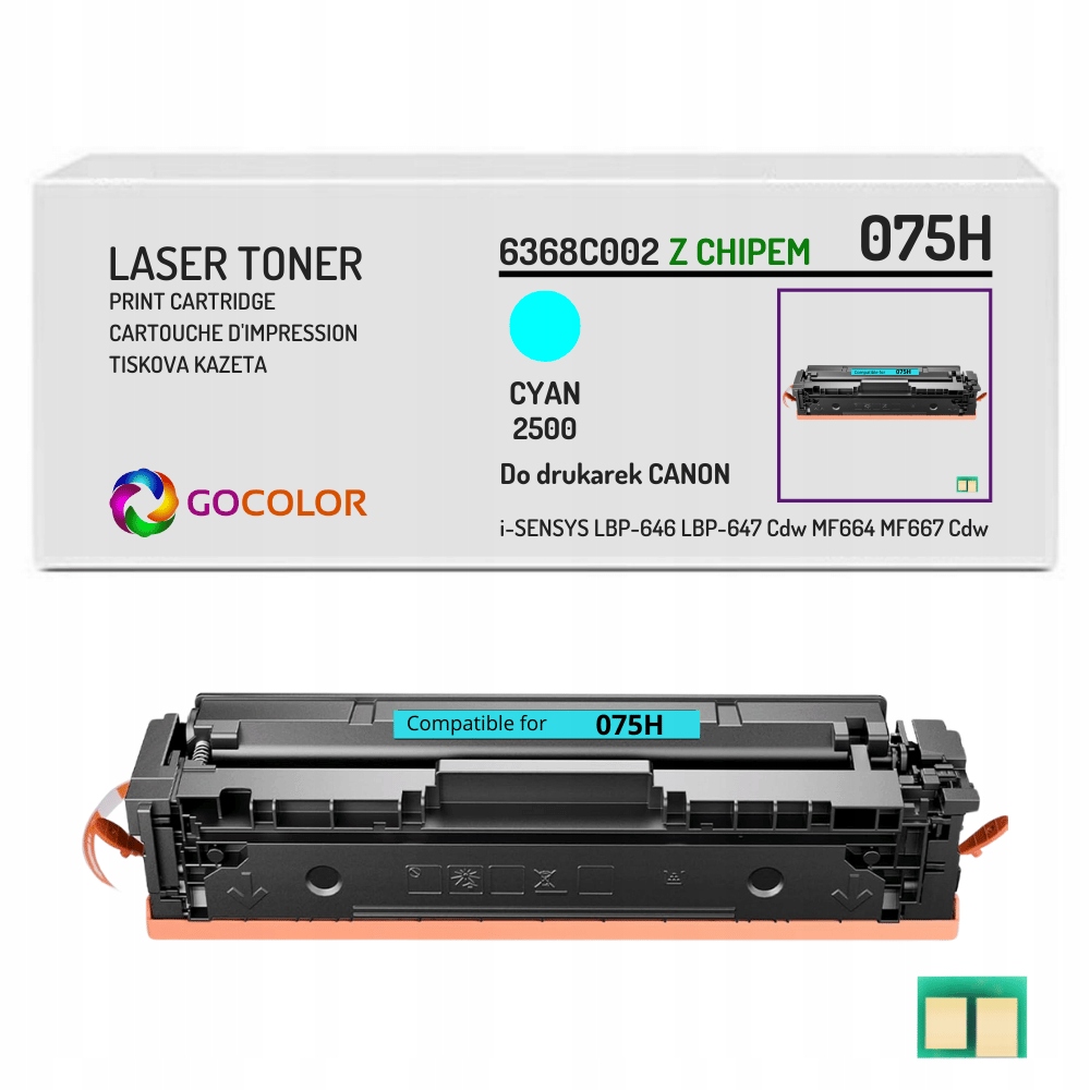 Nowy Toner 6368C002 075HC z Chipem do Canon i-SENSYS LBP-646Cdw MF664Cdw