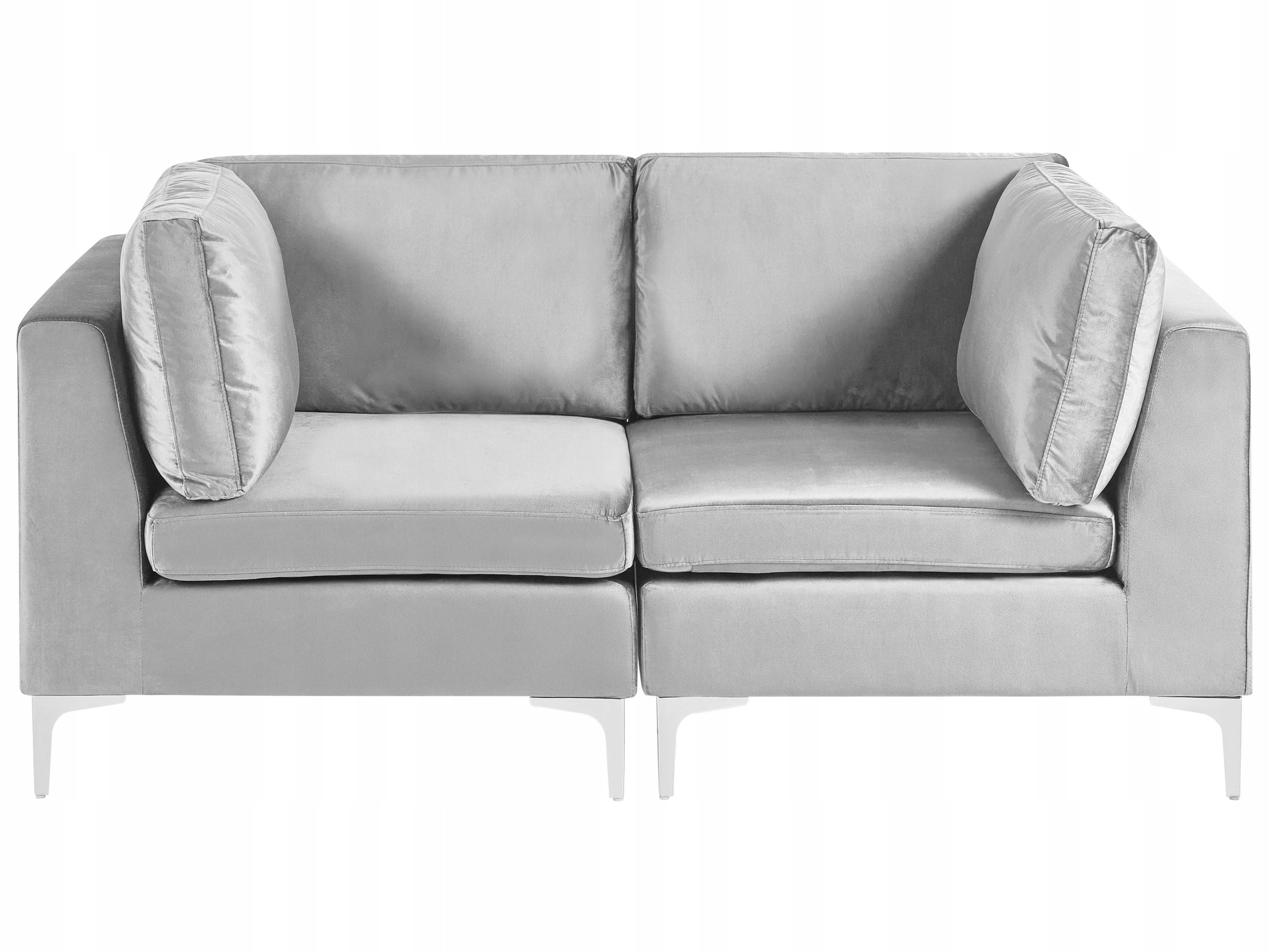 Sofa modułowa kanapa welurowa szara