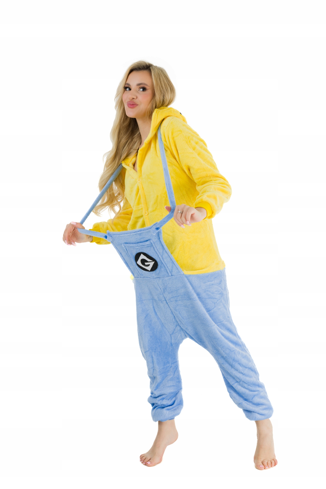 STRÓJ MINIONEK ONESIE PIŻAMA KOMBINEZON 175-182 rozm. XL Materiał dominujący poliester