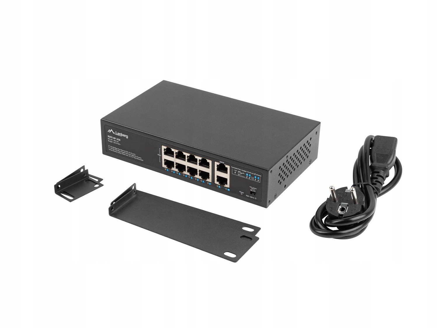 

Switch Lanberg 8x PoE+ 2x Uplink Gbit Rack 10 i 19
