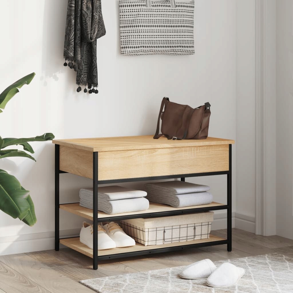 ŁAWKA NA BUTY DĄB SONOMA 70X42,5X50CM Głębokość mebla 1 cm