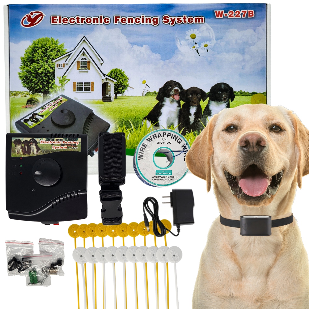 Levně Elektrický Pastuch Plotový Systém Kotec Psa Obojek Set 300m 227B