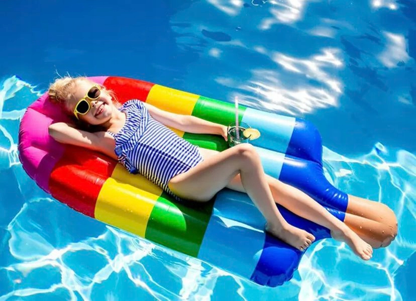 MATERAC DO PŁYWANIA LÓD TĘCZOWY DMUCHANY WODNY LEŻAK PLAŻOWY BASEN DUŻY XXL Obciążenie maksymalne 80 kg