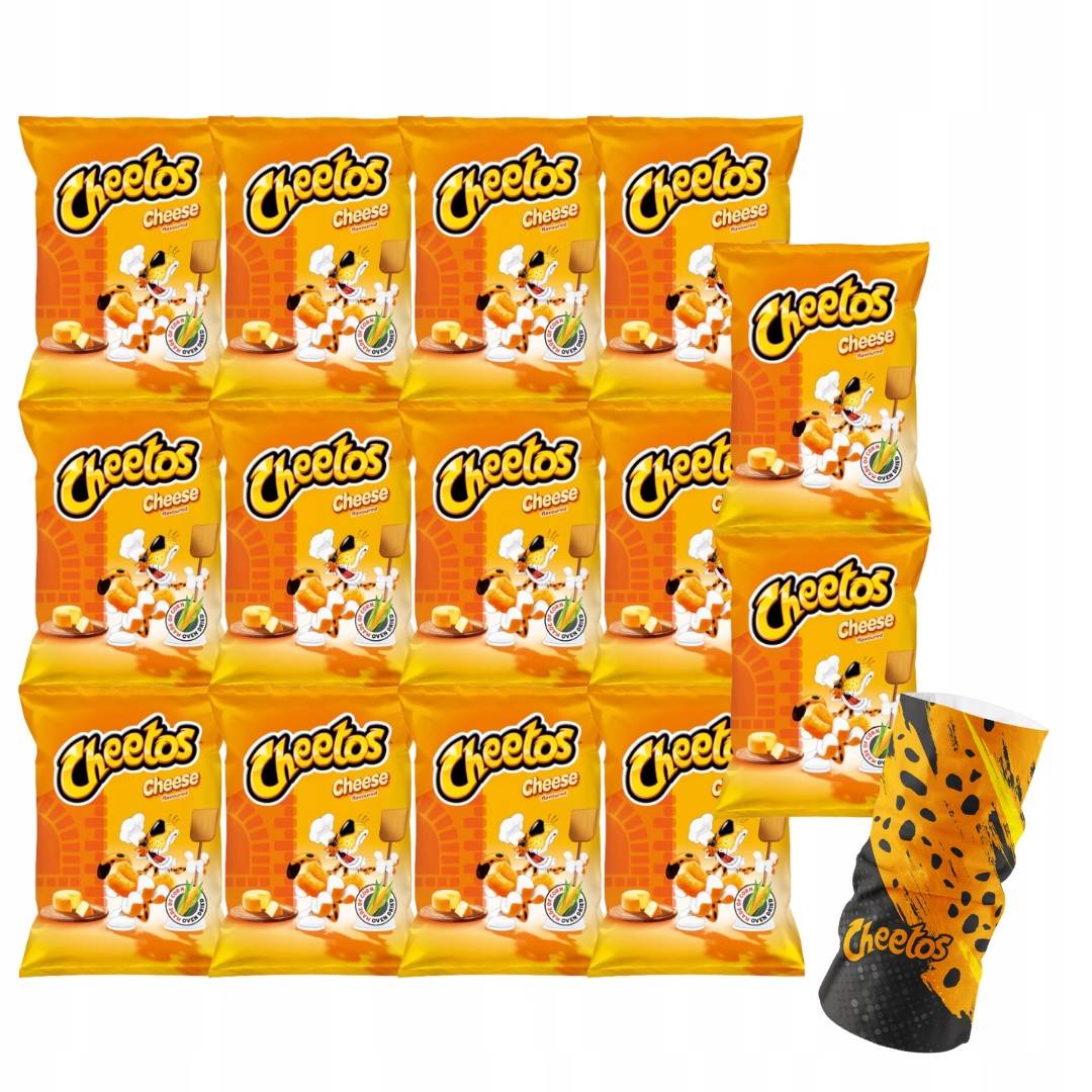 Cheetos Serowe Chipsy Chrupki o smaku sera 14x130g+Komin na szyje