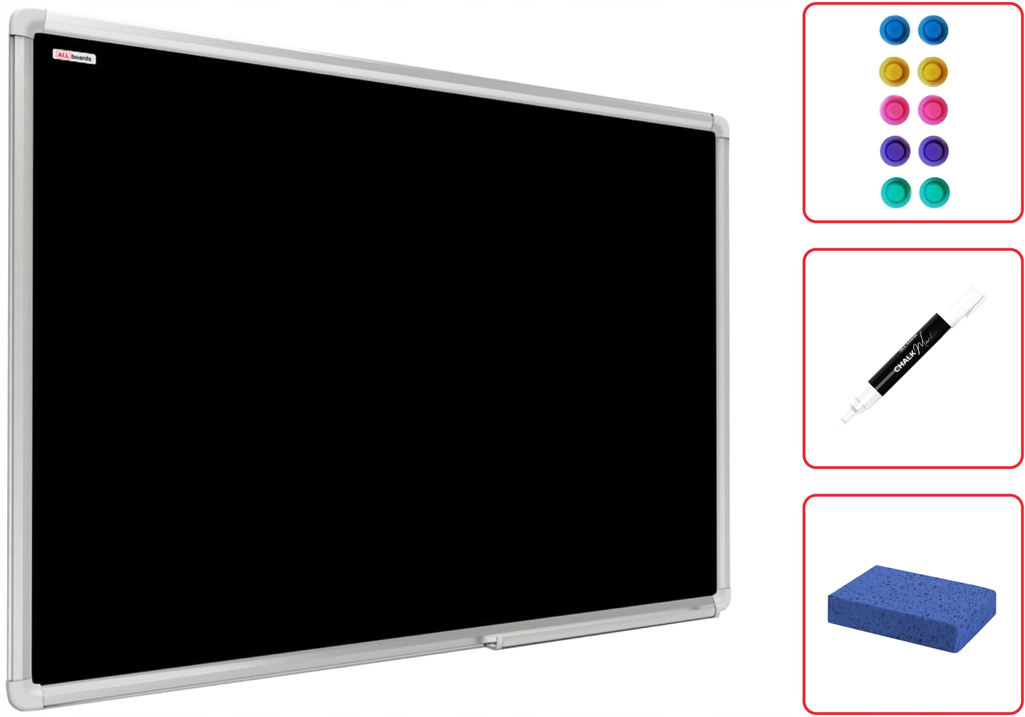 

Tablica magnetyczna kredowa 90x60 cm czarna