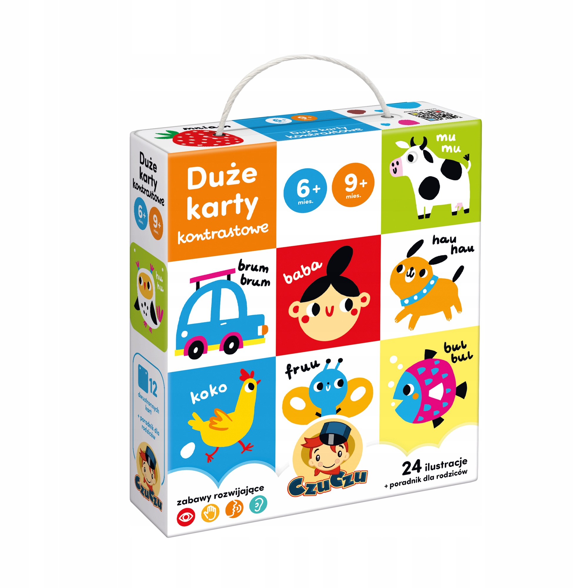 CZUCZU DUŻE KARTY KONTRASTOWE DLA DZIECI 6-9 M+
