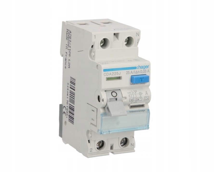 Proudový spínač 2P 25A 0,03A typ A CDA225J Hager