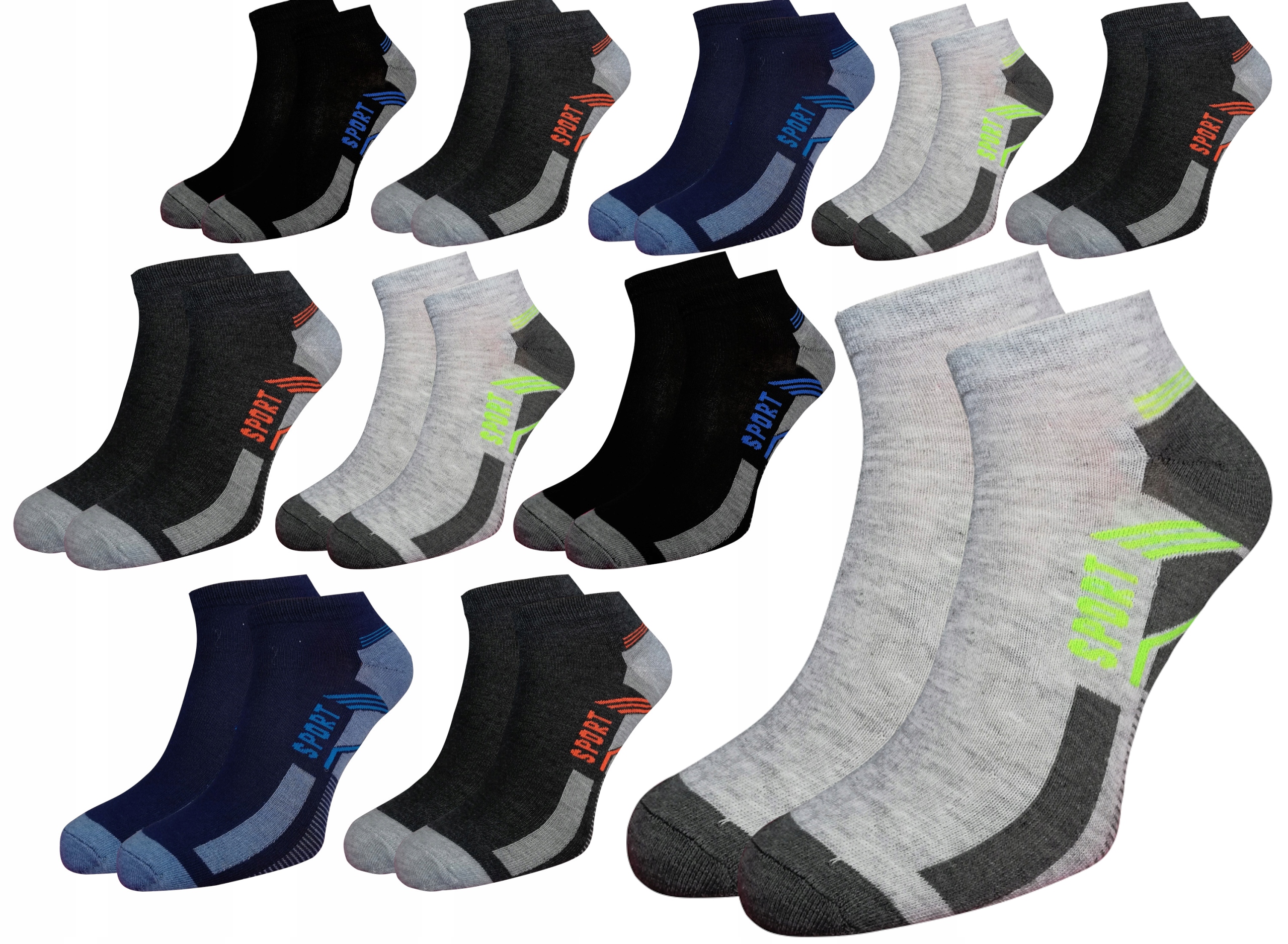 

12PAK Skarpetki bawełna Stopki męskie 43-46 Cotton