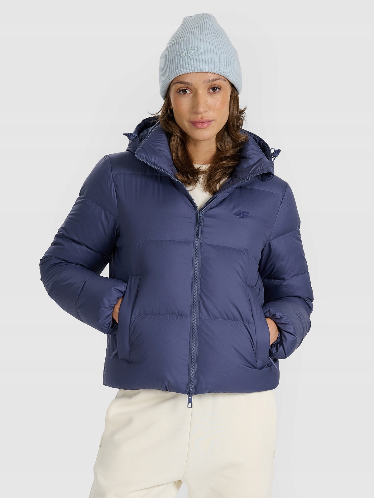 4F Dámská péřová bunda Granátová XXL
