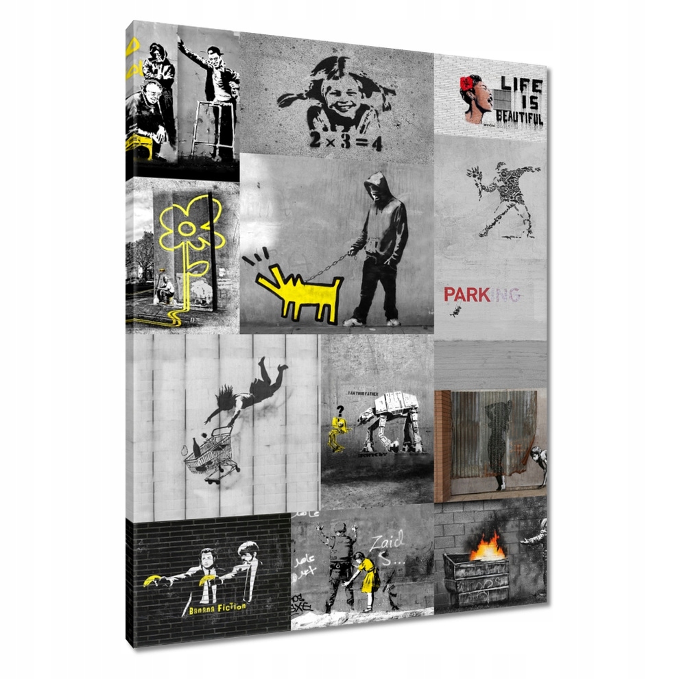 

Obraz 70x100 Mix Kolaż Collage Banksy