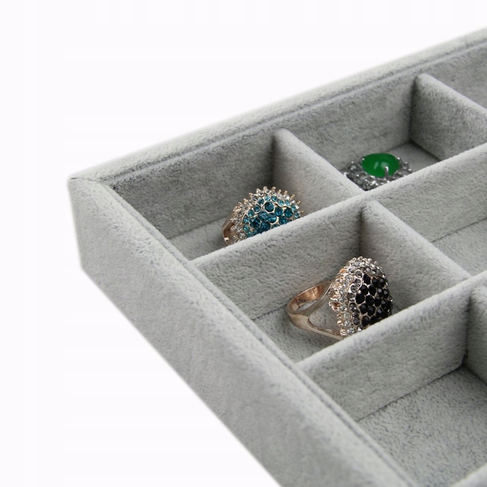 TACA EKSPOZYTOR PUDEŁKO NA PIERŚCIONKI KOLCZYKI BIŻUTERIĘ POJEMNIK ETUI Y5 Model EKSPOZYTOR NA BIŻUTERIĘ