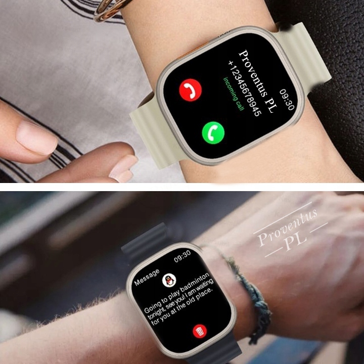 SMARTWATCH MĘSKI SPORTOWY HELLO WATCH3 AMOLED 4GB Z FUNKCJA ROZMOWY POMIARY Kształt koperty prostokątna