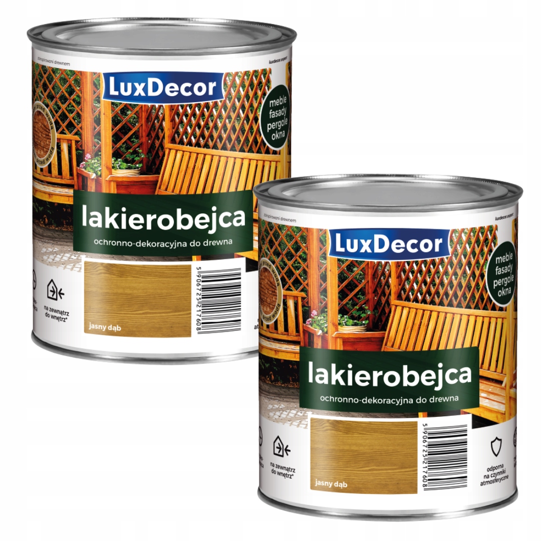 Sada 2 Ks – Luxdecor Dekorativní Lak Na Dřevo 0,75 L Dub Světlý