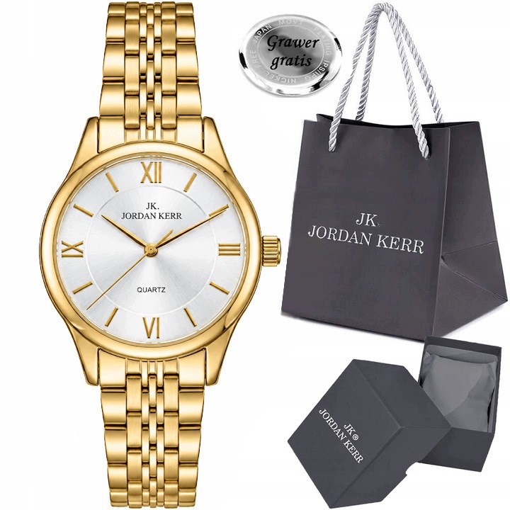 Úhledné dámské hodinky Jordan Kerr BRUNA-vintage – čitelný ciferník Gravírování