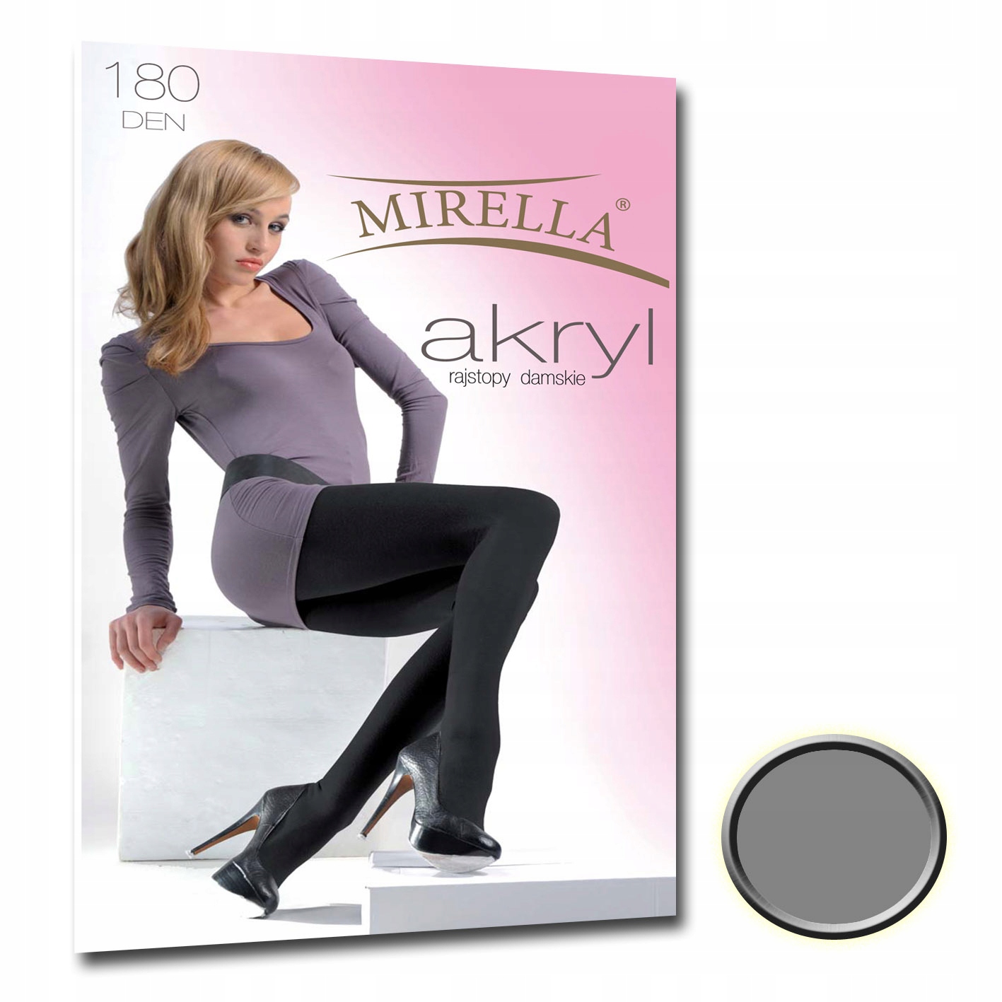

Mirella Rajstopy Akryl 180 den roz. 4 (XL) Grigio