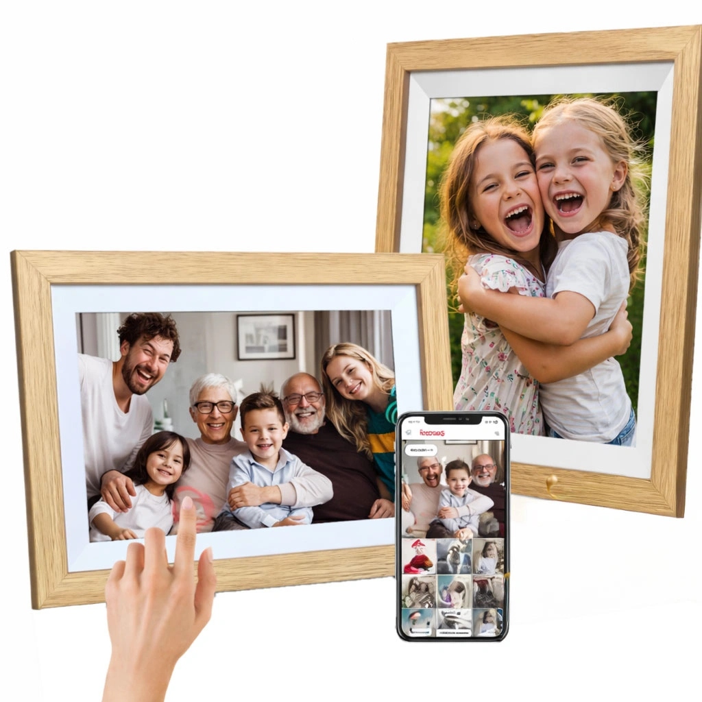 Rámeček Digitální Wozinsky WRC-32 10.1" s aplikací Frameo 32GB světle hnědý