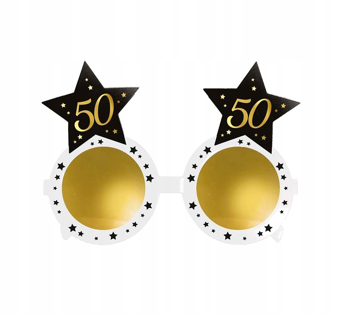 Okulary urodzinowe z gwiazdkami numer 50 czarne Marka Guirca
