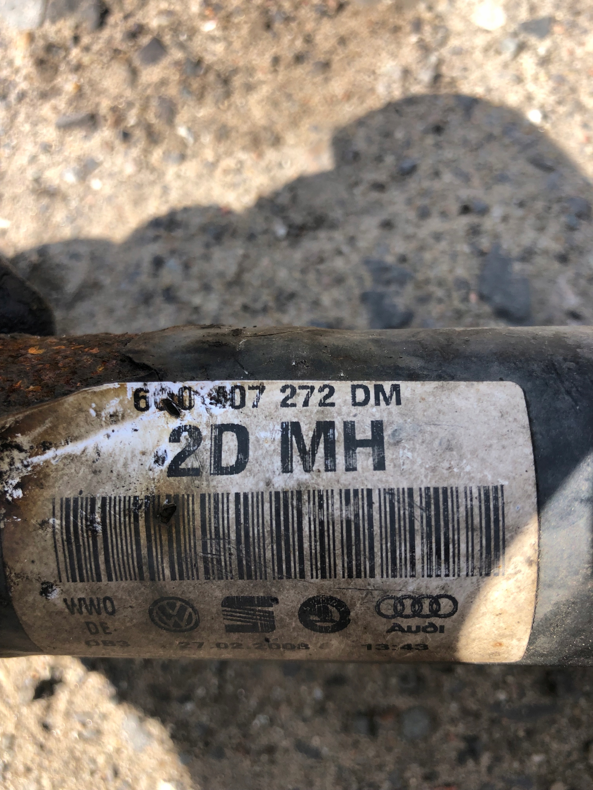 semi-axis right SKODA FABIA II 6Q0407272DM