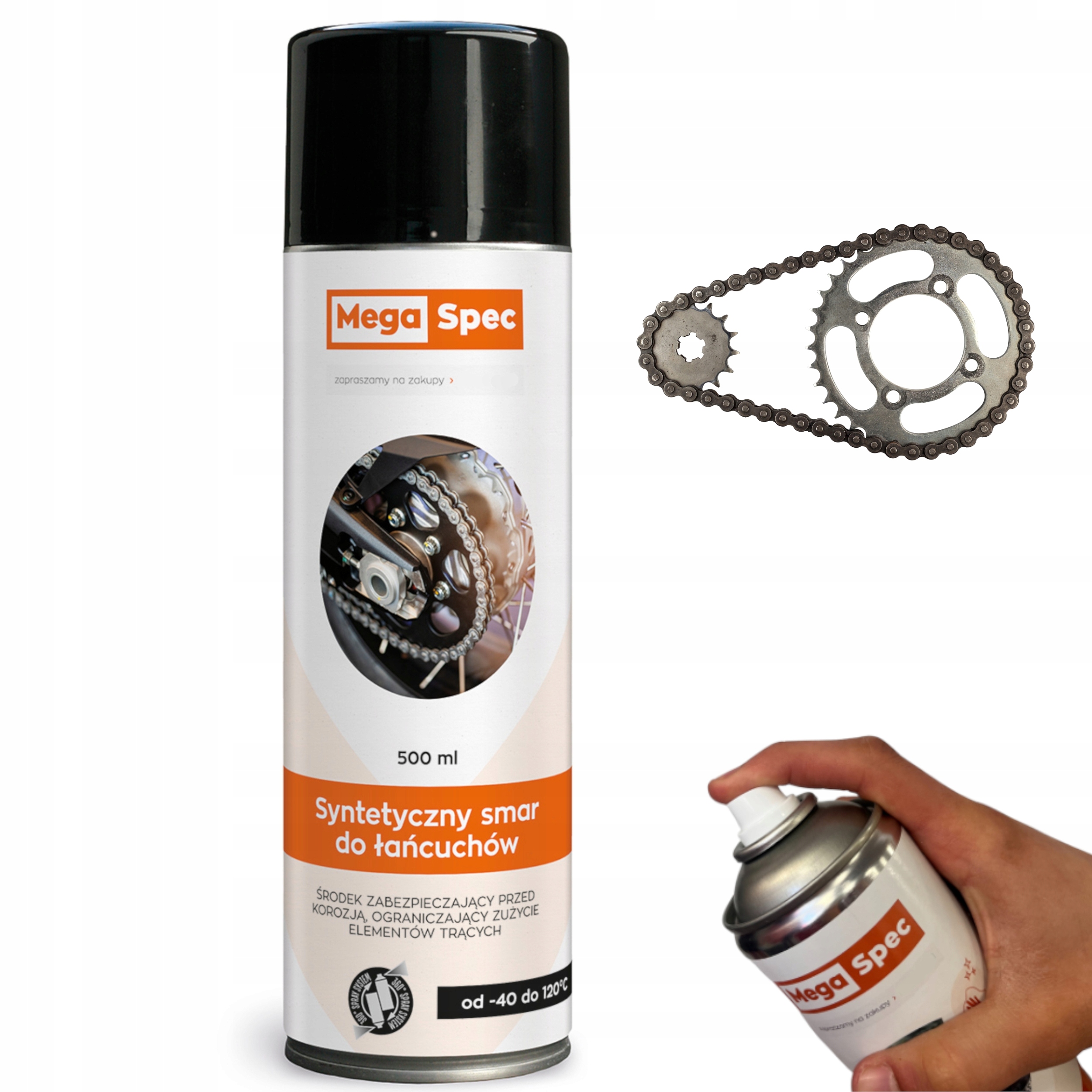 Smar do łańcucha motocyklowego w sprayu 500 ml Megaspec