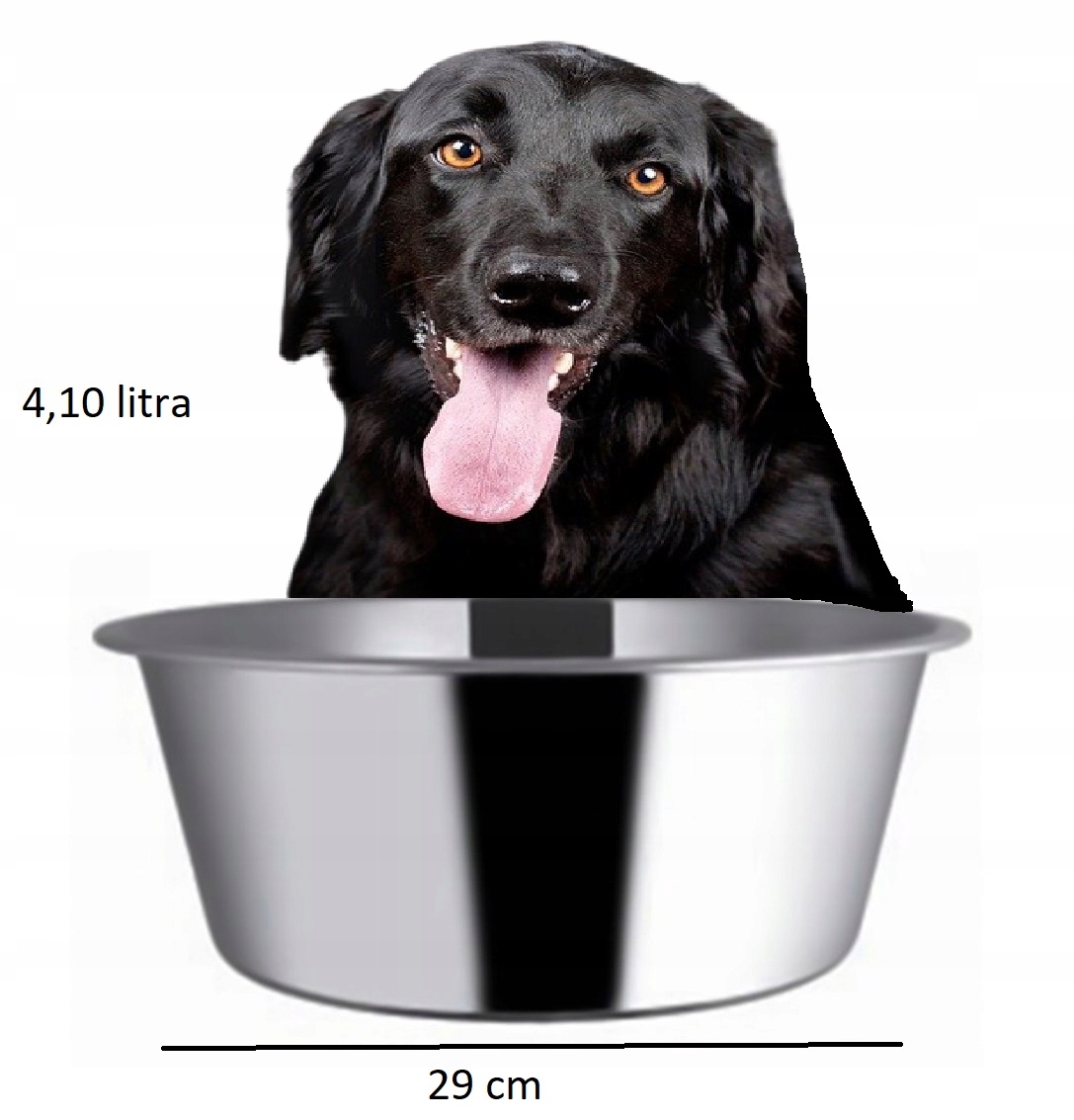 

Miska głęboka bardzo duża dla psa 29cm 4,10 litra