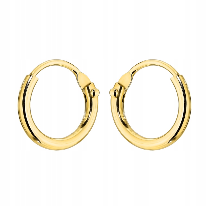 Zlaté Dámské Náušnice Au 585 Kruhy 9mm 14k
