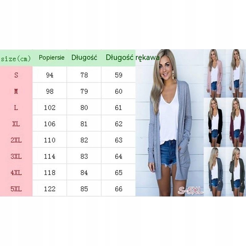 CIENKI KARDIGAN Z DŁUGIM RĘKAWEM54_6 Marka inna