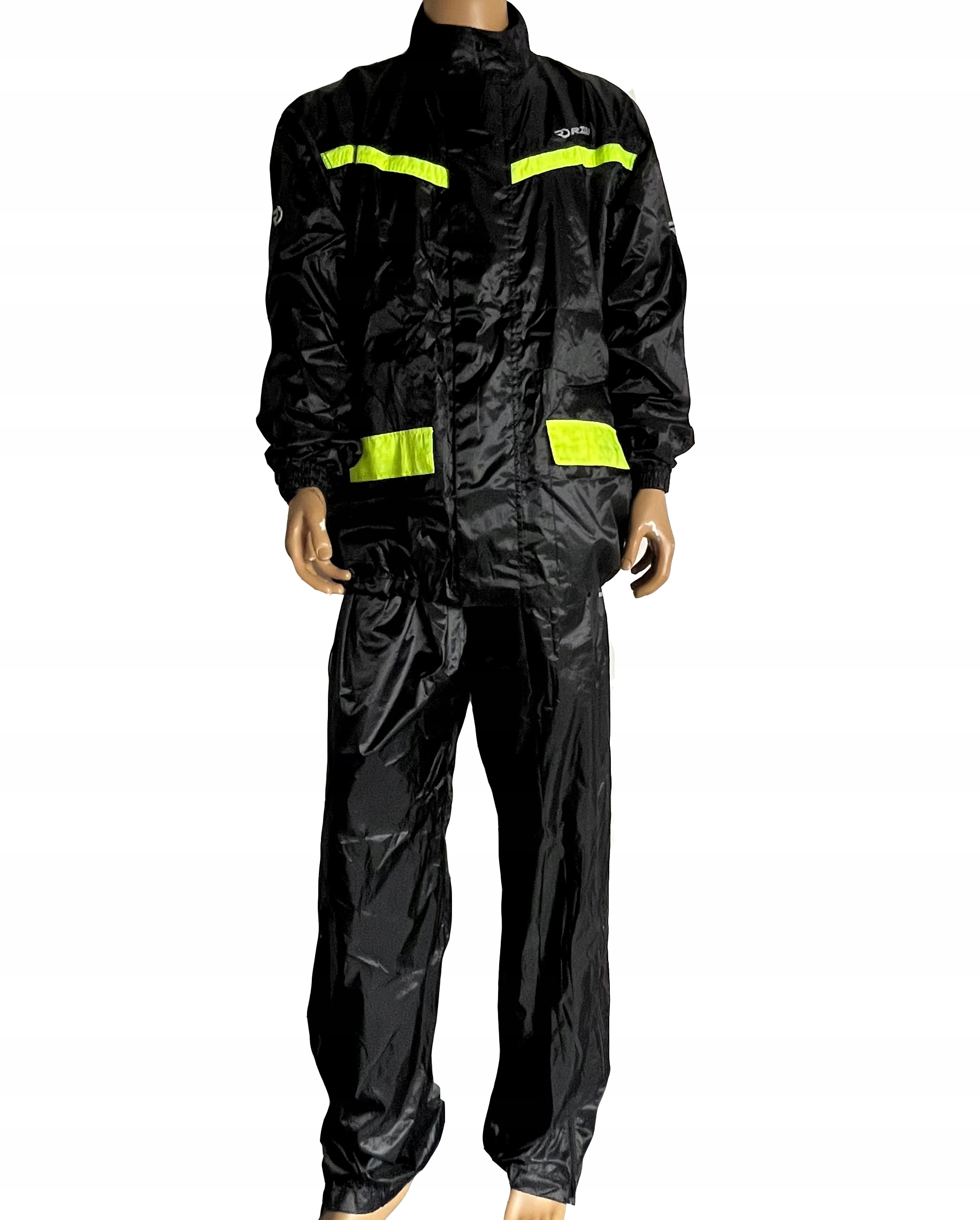 RIDA Kombinezon Przeciwdeszczowy Motocyklowy Deszczak Wodoodporny Fluo 4XL Rozmiar 4XL