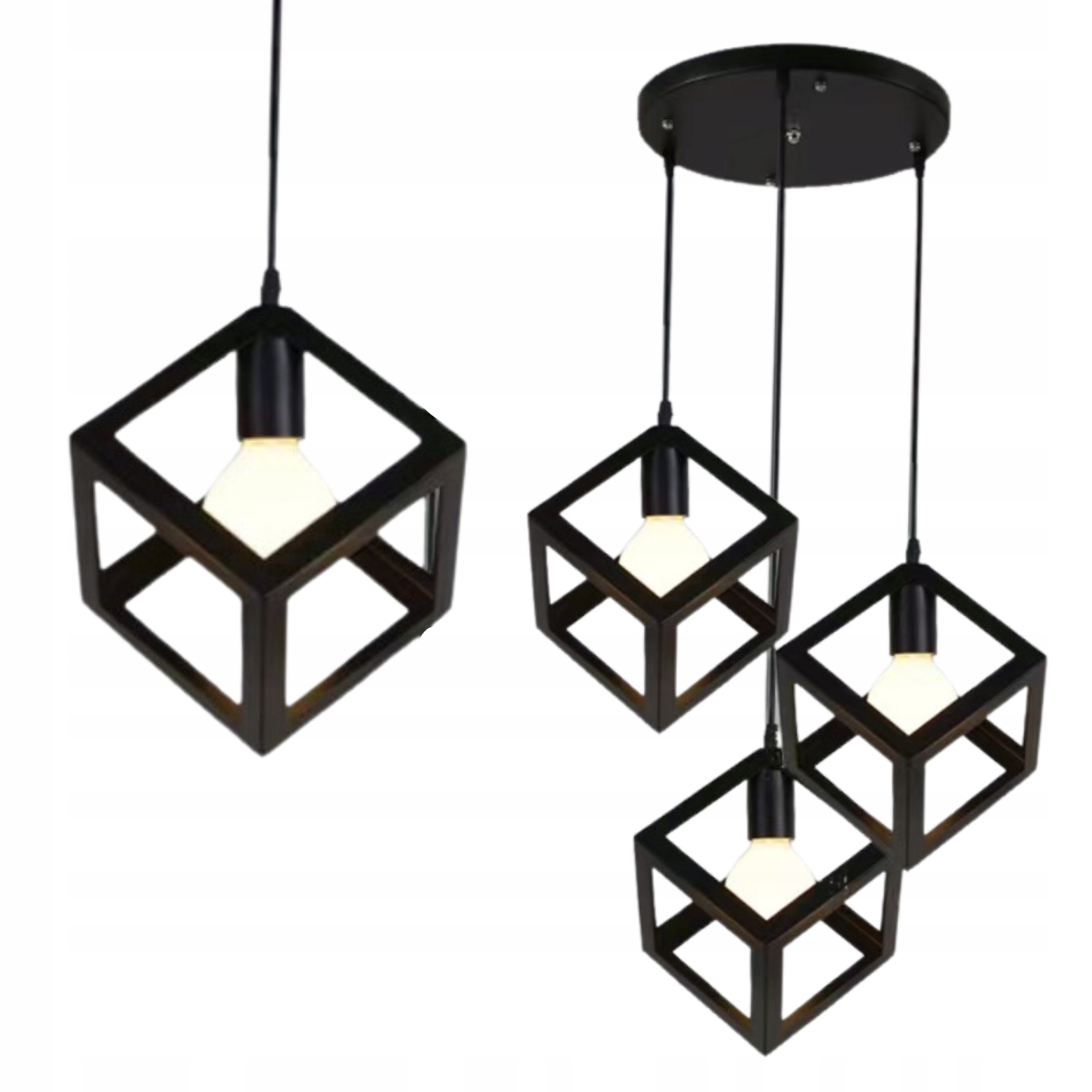 Lampa wisząca żyrandol lampa sufitowa na sufit czarna Led E27 nowoczesna