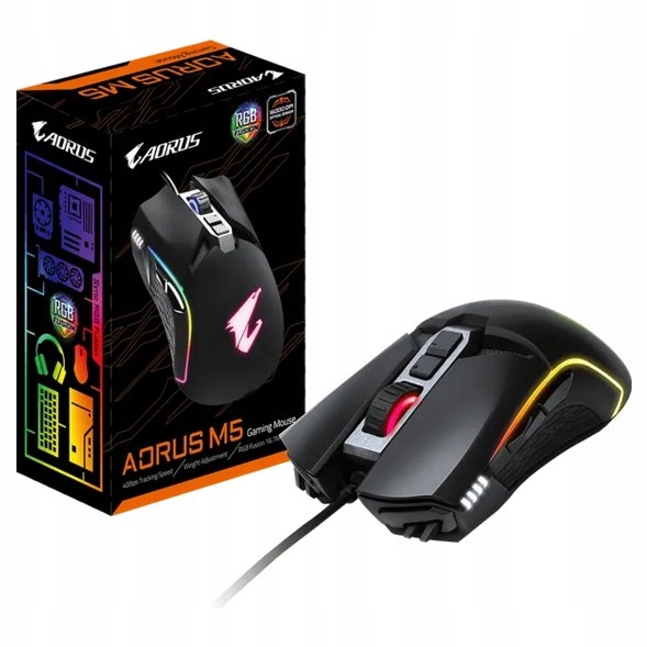 Gigabyte Aorus M5, Gaming Mouse, Usb, Optical, up to 16000 Dpi Gm-aorus M5