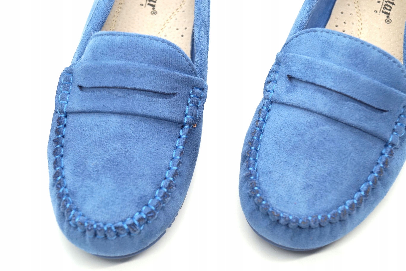 BALERINY MOKASYNY DAMSKIE ZAMSZOWE NIEBIESKIE 38 Model GS38