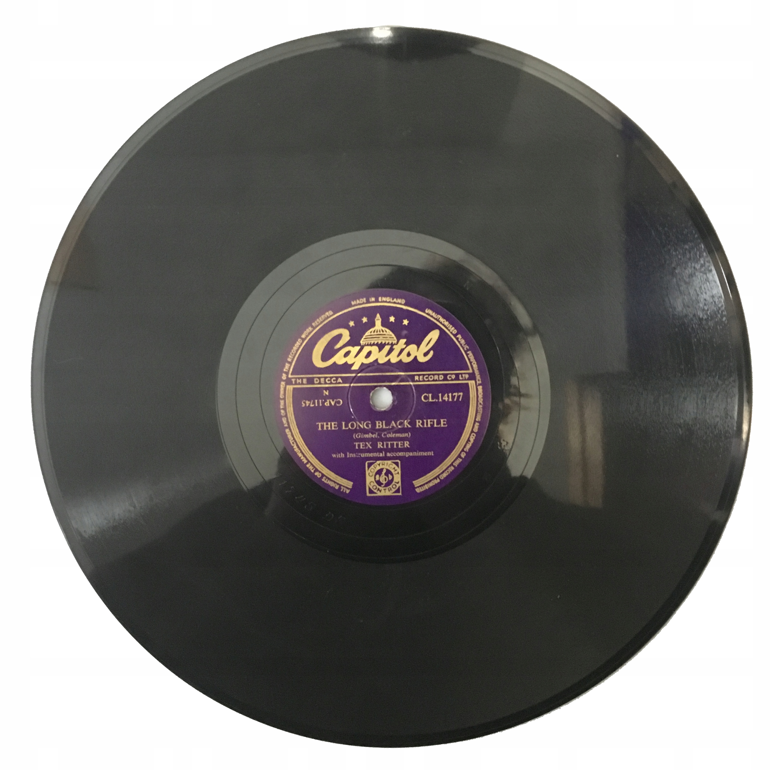 Tex Ritter The Bandit The Long Black Rifle CL14177 Capitol