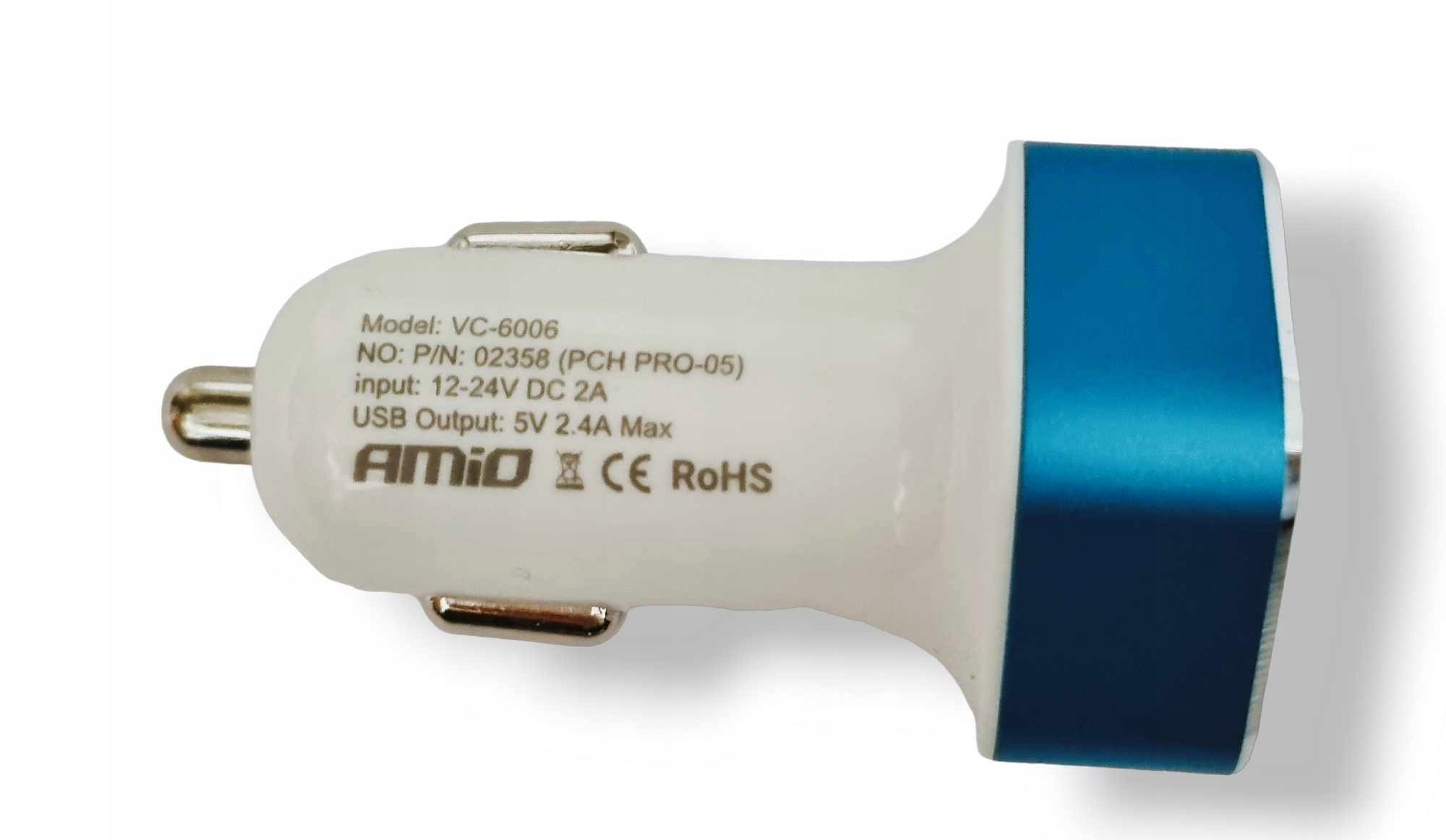 Ładowarka Samochodowa 2x USB Woltomierz Uniwersalna 12V 24V MIERNIK UNIWERS Stan opakowania oryginalne