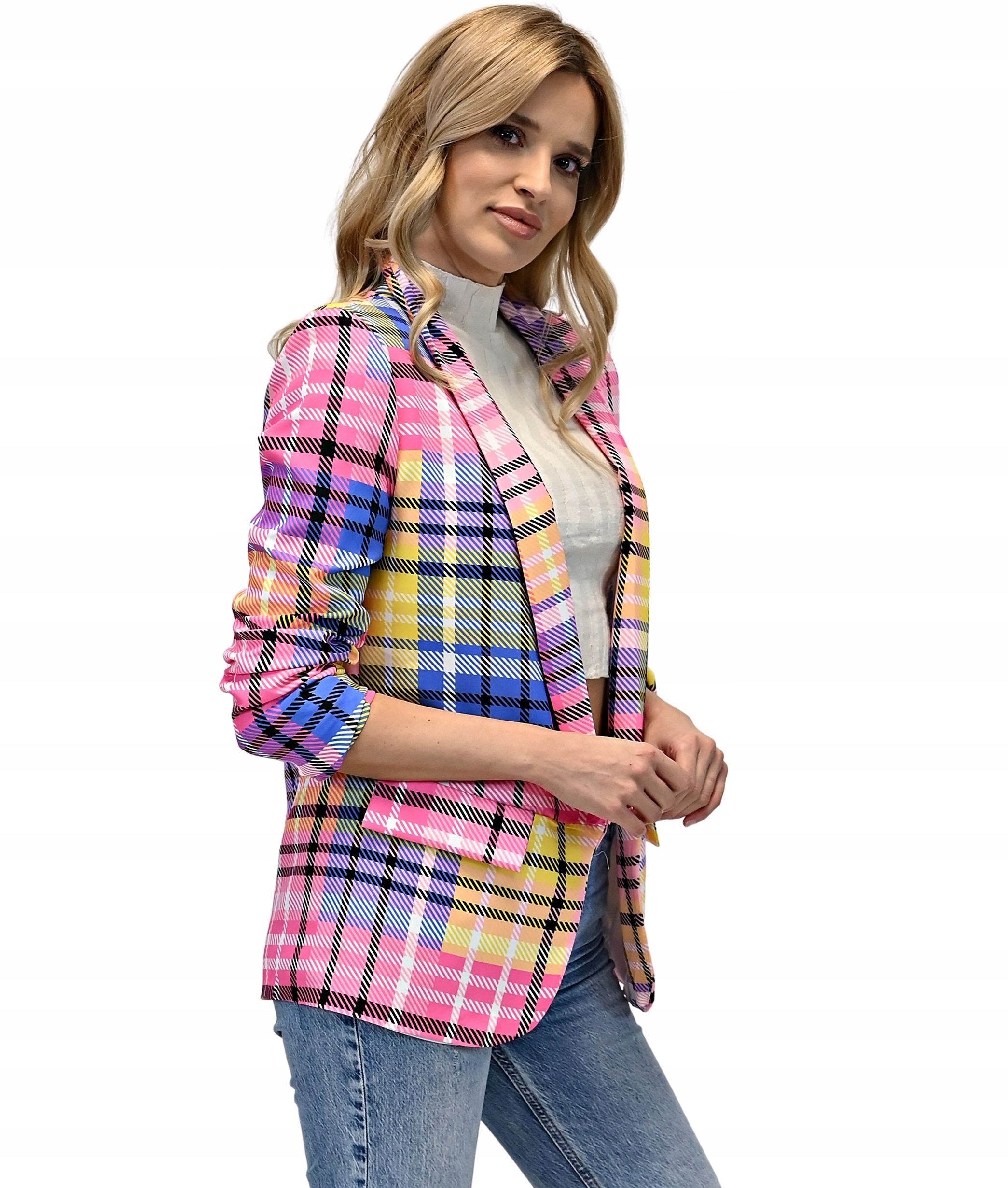 MARYNARKA żakiet kobiecy modna narzutka XL/42 Kolor wielokolorowy