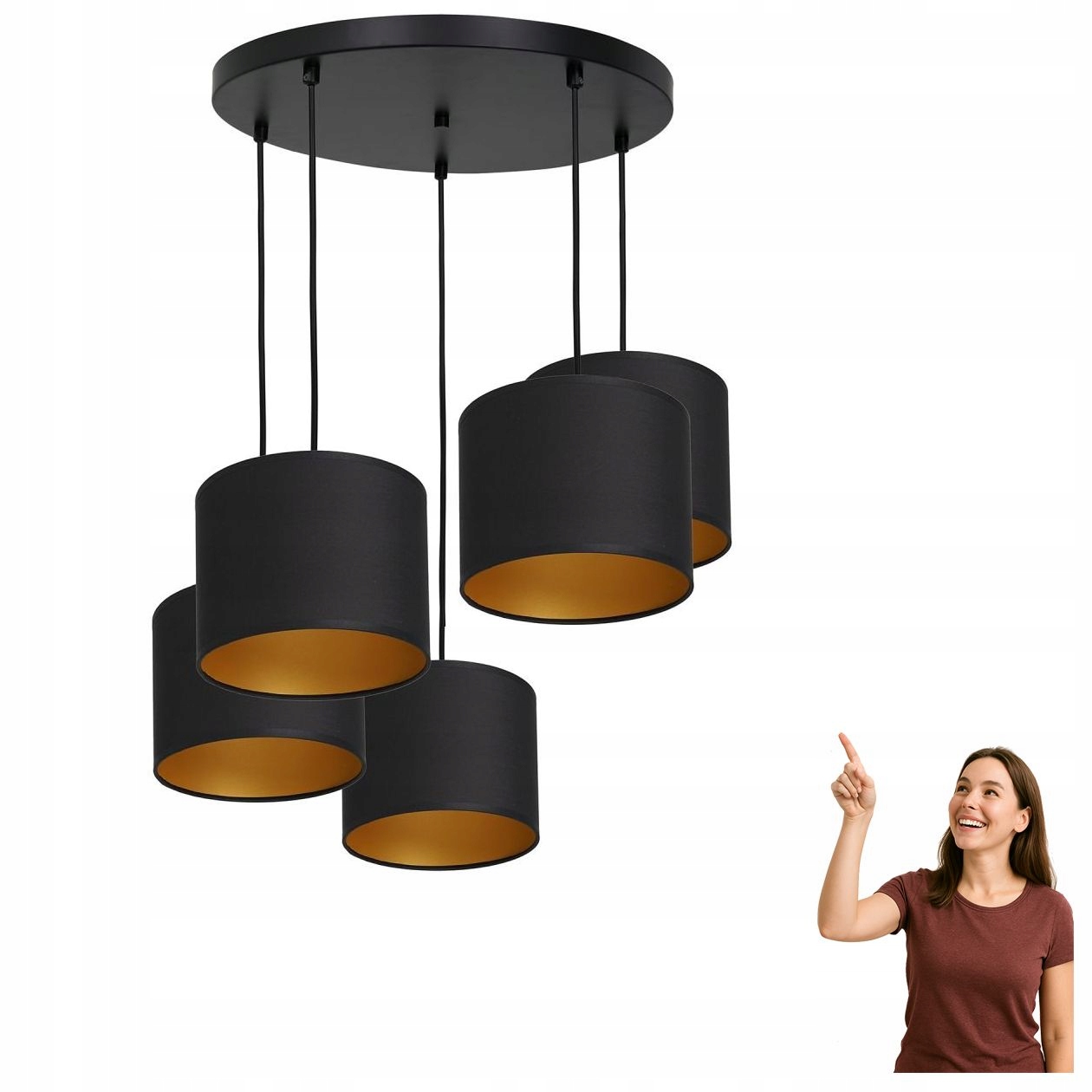 Päťplamenná závesná lampa na kruhu Arden 3495 Luminex