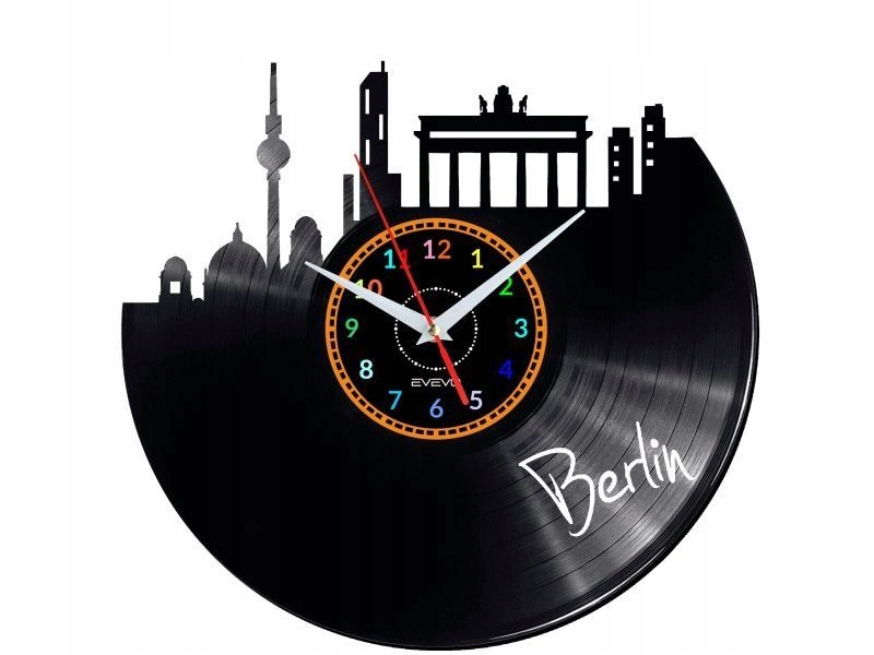 Berlín Dekorativní Nástěnné Hodiny Moderní Vinylová Deska Jako Dárek