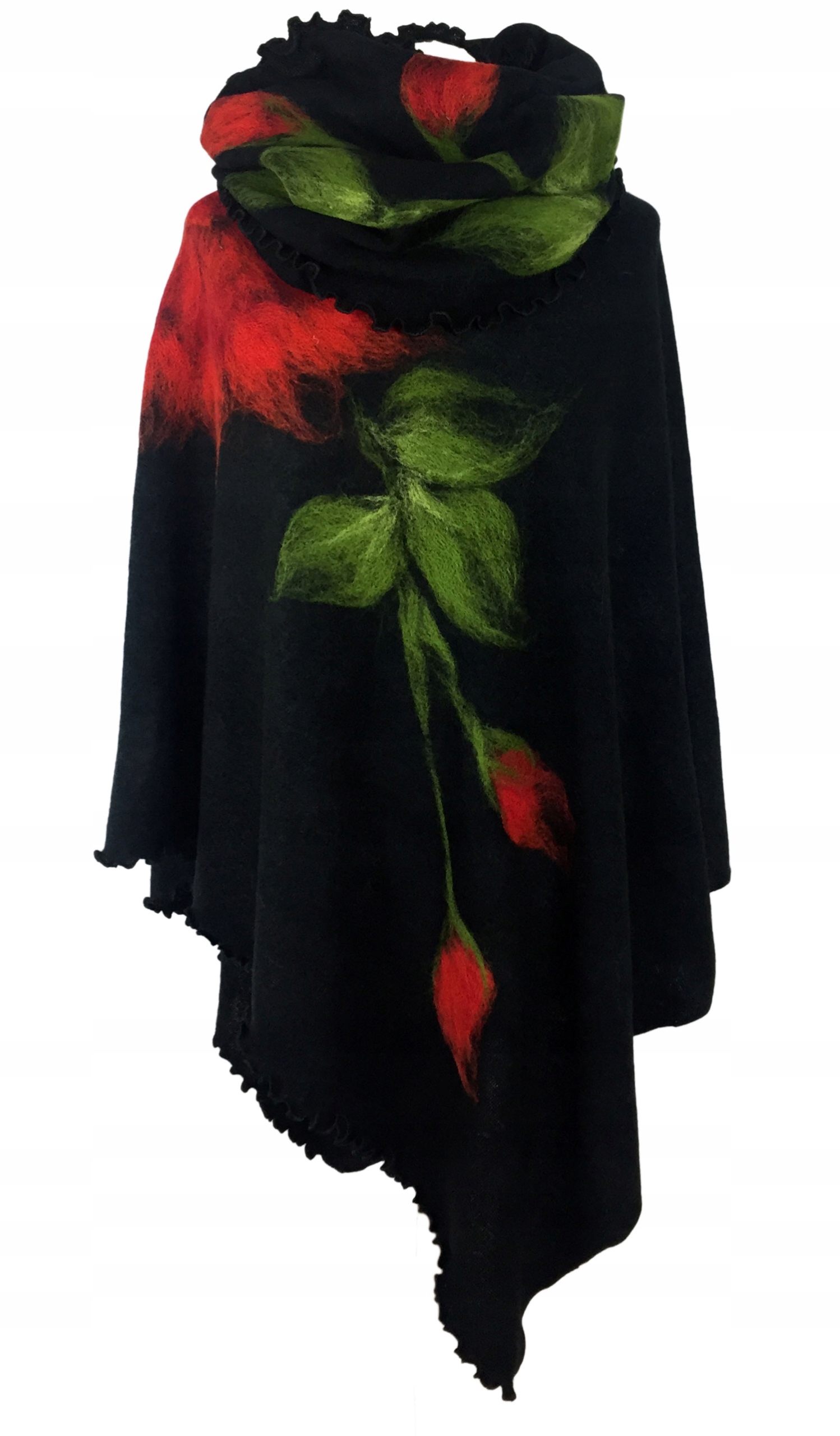 Trendy4lady ponczo 558 do połowy uda rozmiar uniwersalny komplet z kominem