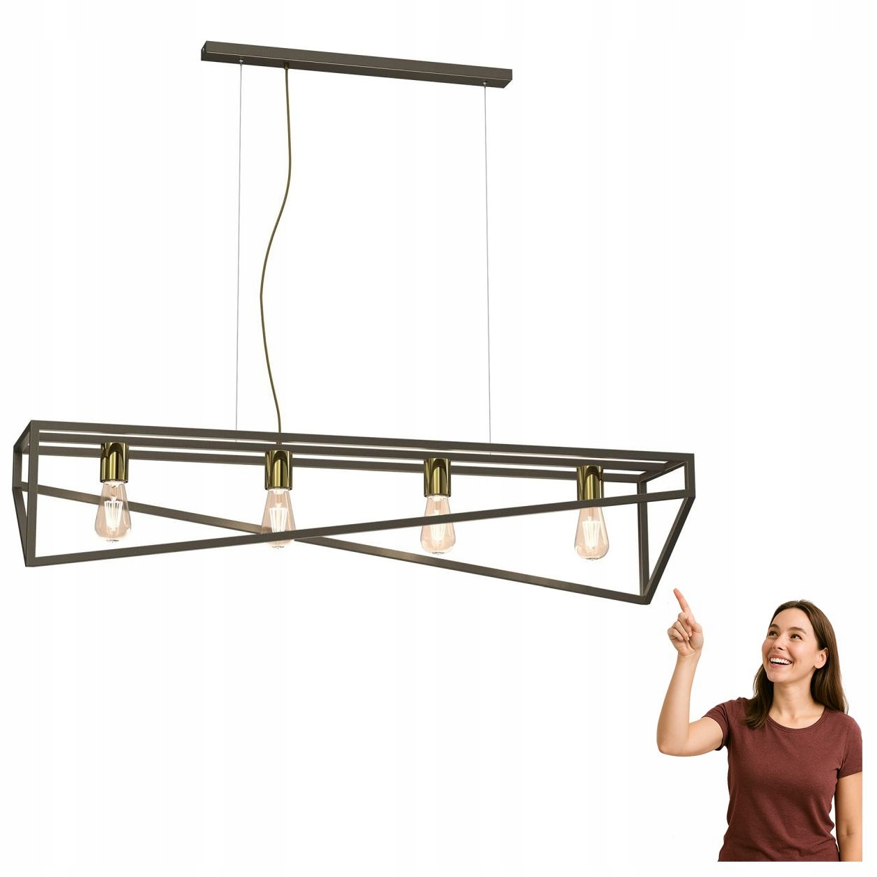 Závěsná podlouhlá lampa Gote 227 Luminex