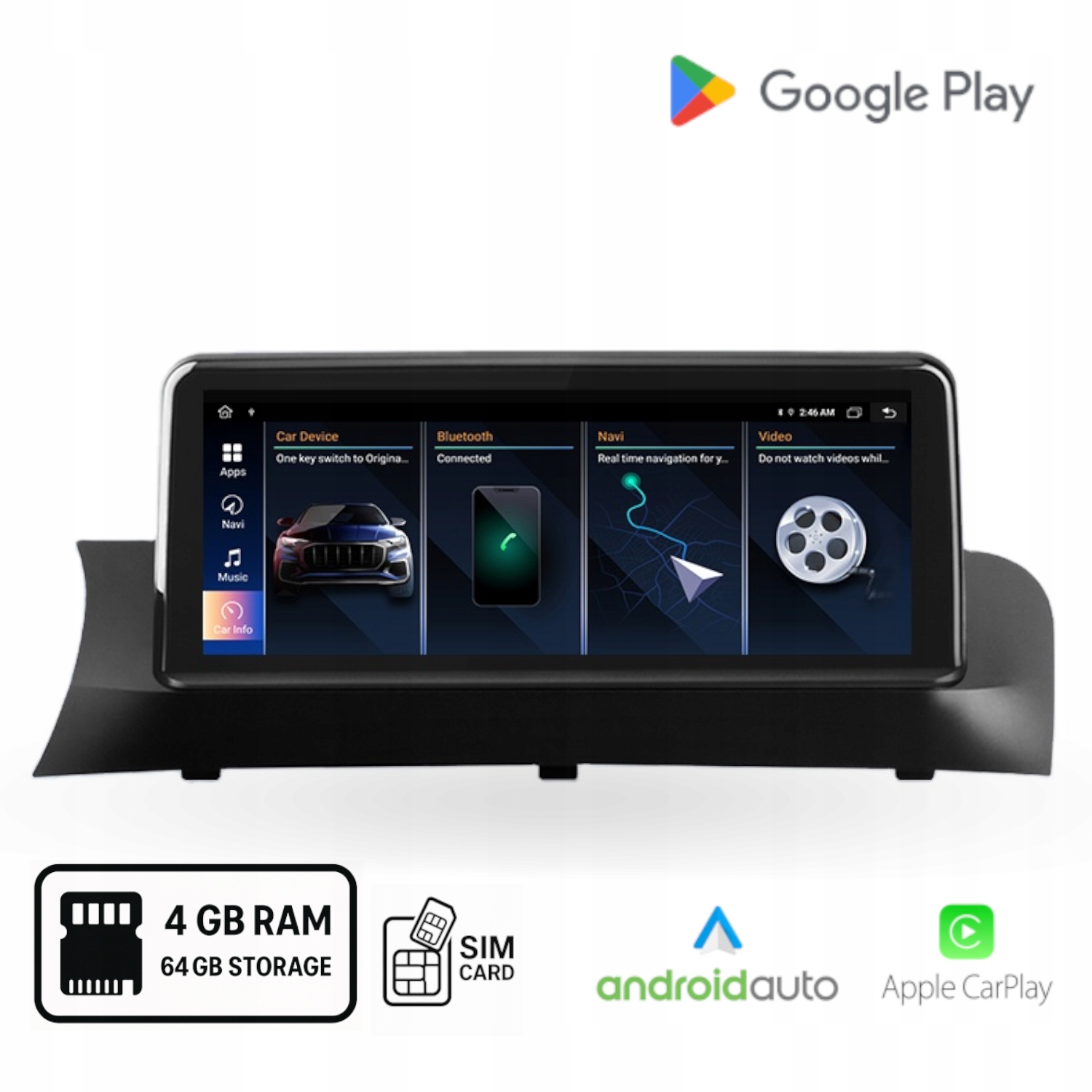 Rádio Android pre Bmw X3 F25 X4 F26 CIC Android Auto Carplay Wi-Fi Sim