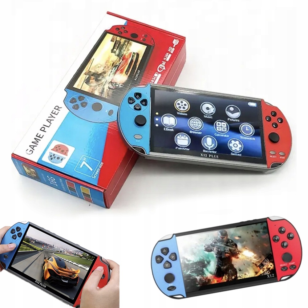 Konsola Przenośna X12PLUS 7" 2700 Gier W Zestawie 16GB Ładowanie Usb