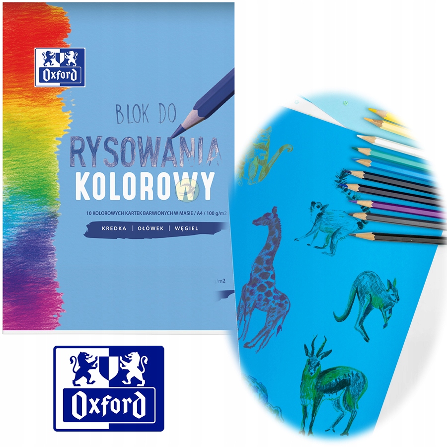 BLOK RYSUNKOWY DO RYSOWANIA kolor A4 OXFORD 100 g Marka Oxford