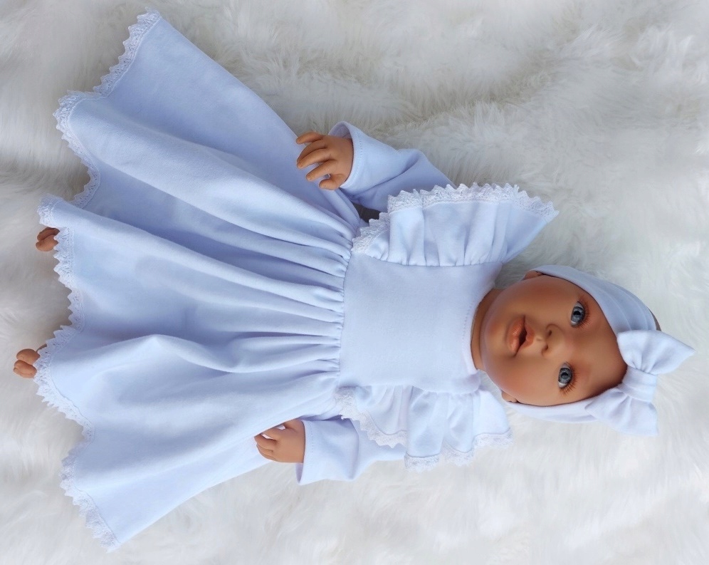 SUKIENKA Z OPASKĄ BAWEŁNIANA KOMPLET DO CHRZTU R.62 Rozmiar 62