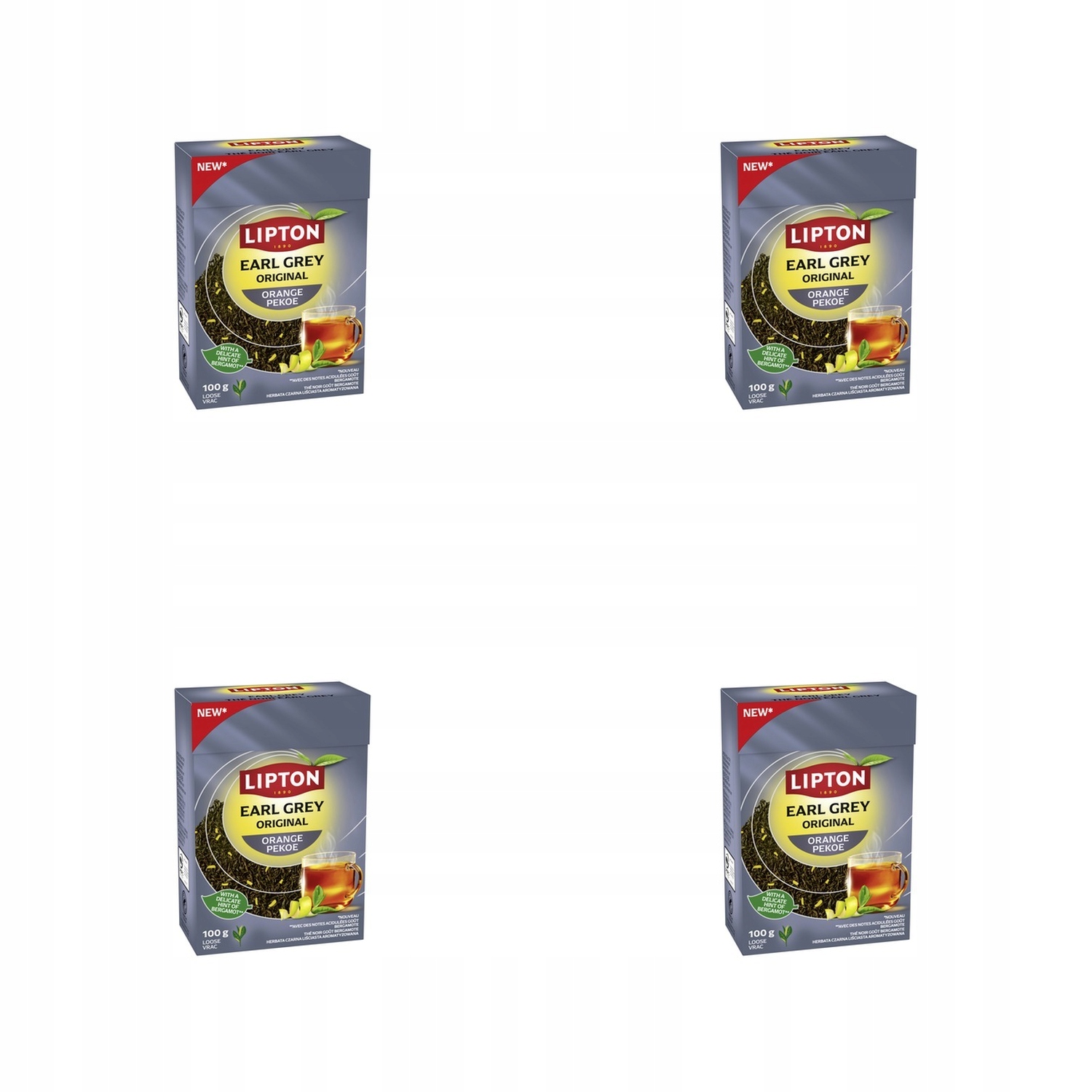 4x 100g Lipton earl grey herbata sypana Karton