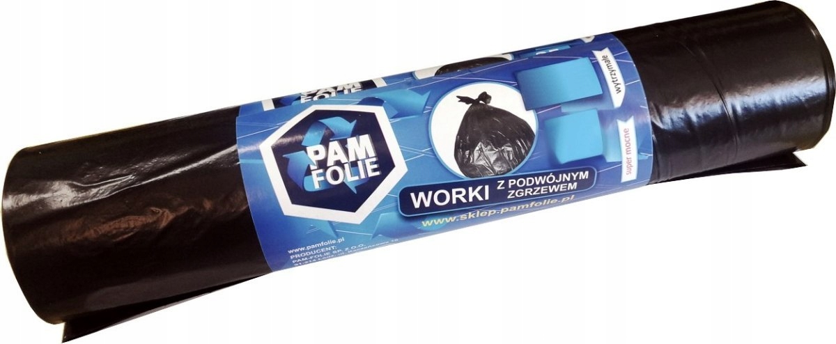 

Worki na Śmieci 35L 25szt. Podwójny Zgrzew Czarne