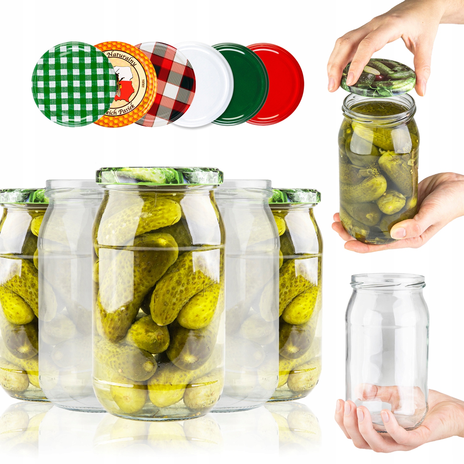 64 x Sklenice 815 ml Se Skleněným Víčkem Na Zavařeniny Omáčky Med Dárek