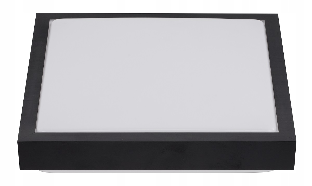 Spot czarny 2xE27 kwadrat z czujnikiem mikrofalowym do mieszkania plafon