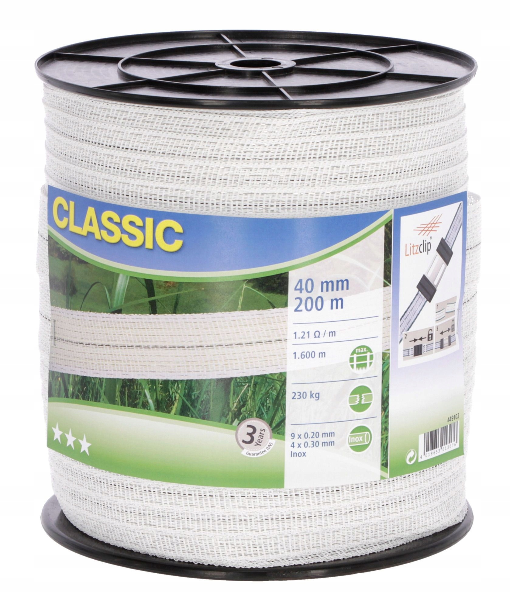 

Taśma Classic 40mm 200m do pastucha biała Pastuch