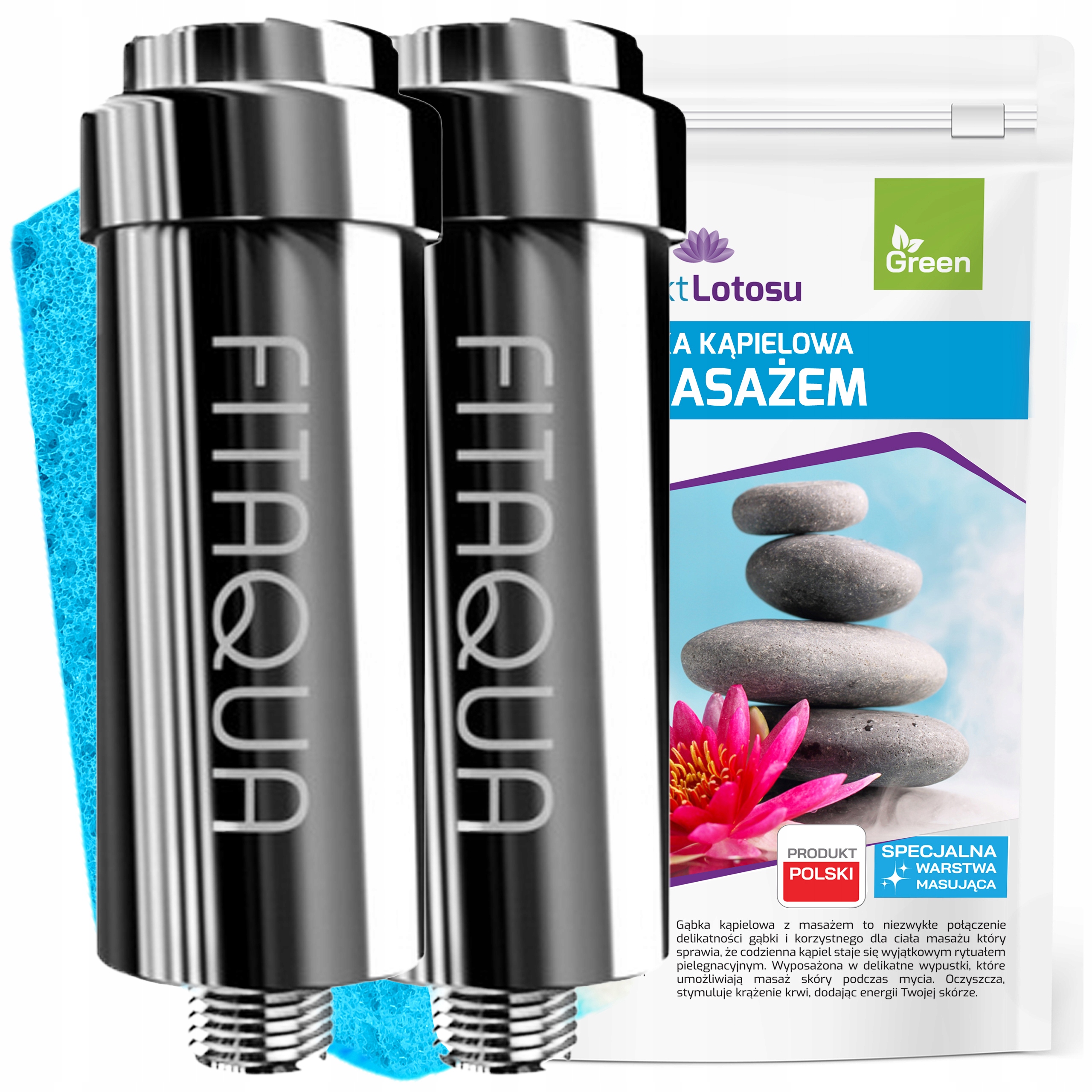 Filtr Do Wody Prysznicowy FITaqua Awf-swr-p-m Srebrny Chrom Pod Prysznic x2
