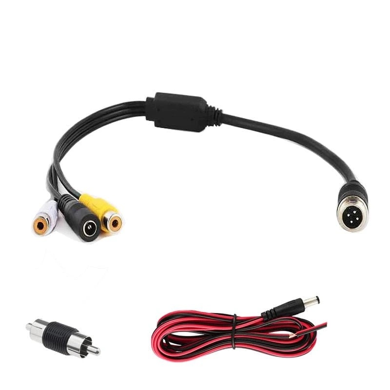 Kabel 4pin męski → 2×RCA żeński DC żeński, 52,5 cm