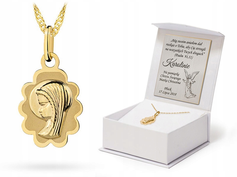 Zlatý Řetízek s Medailem 585 Matka Boží