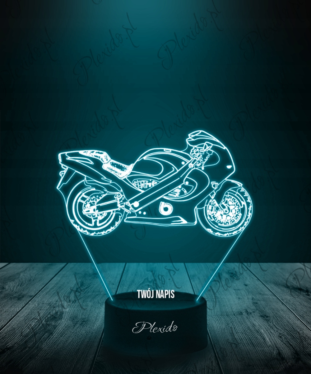 Lampka Nocna Motocykl Bimota Ścigacz Twój Napis Imię Grawer Prezent 3D LED Marka Plexido